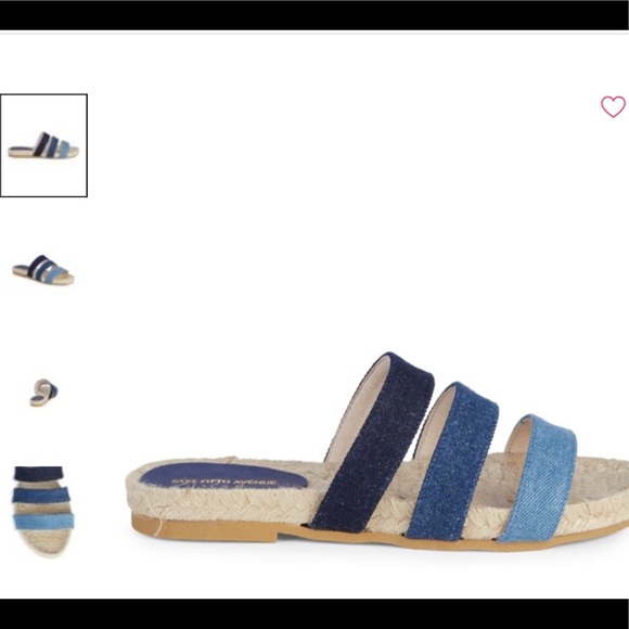 Saks Fifth Avenue Denim Espadrille BNWT - Picture 2 of 5
